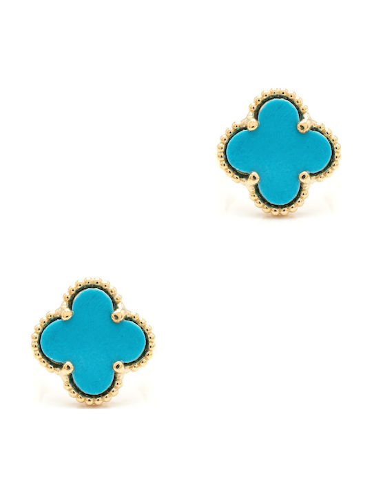 Kiriakos Gofas Gold Plated Silver Earrings with Turquoise Stones