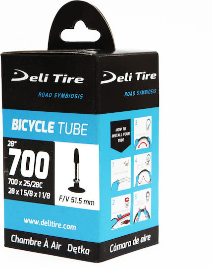 Fahrradschlauch 700x25/28c Fv 51,5mm Box Deli