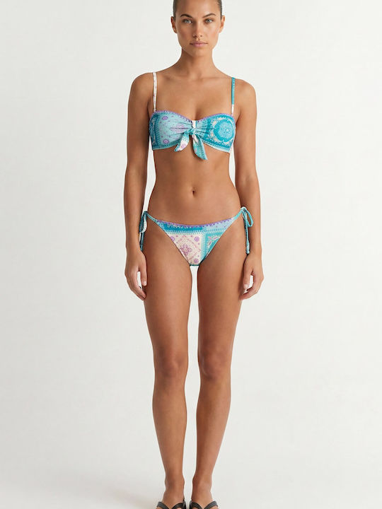 Bikini Slip με Κορδονάκια Μπλε