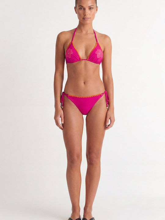 Bikinihosen Slip mit Schnürung Rosa
