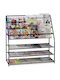 Relaxdays Raft Pentru Reviste Negru 96x37x97cm