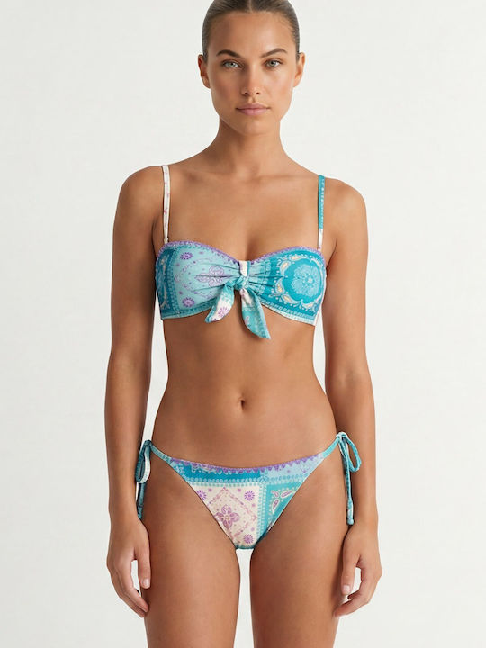Strapless Bikinioberteil Mit Polsterung Blau