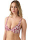 Bikini Bra Floral Burgundy