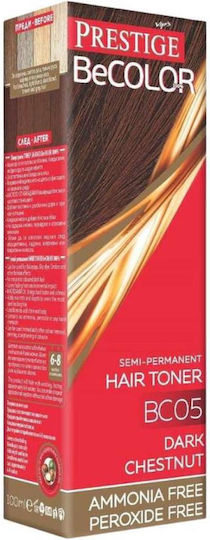 Prestige Προσωρινή Βαφή Μαλλιών Χωρίς Αμμωνία Dark Brown 100ml