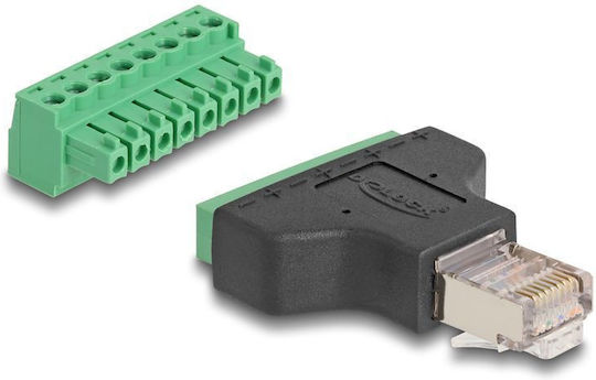 Delock Adapter RJ45 Plug > Terminal Block 8-Pin 2 Pieces 3.81 Mm Mpn 66471