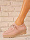 Leder Damen Mokassins in Rosa Farbe