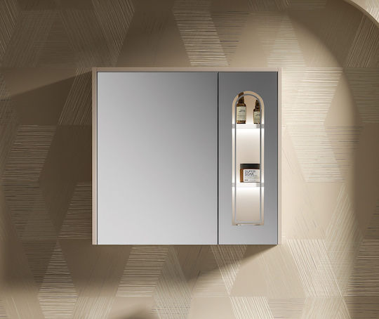 Martin Muse 3MMUS080CY Καθρέπτης Led από Plywood 76x66cm Κίτρινο