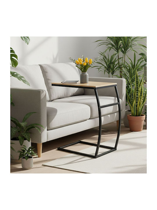 Masă Laterală Rectangulară din Lemn Black/Brown M47.5xL25xÎ58.5 cm