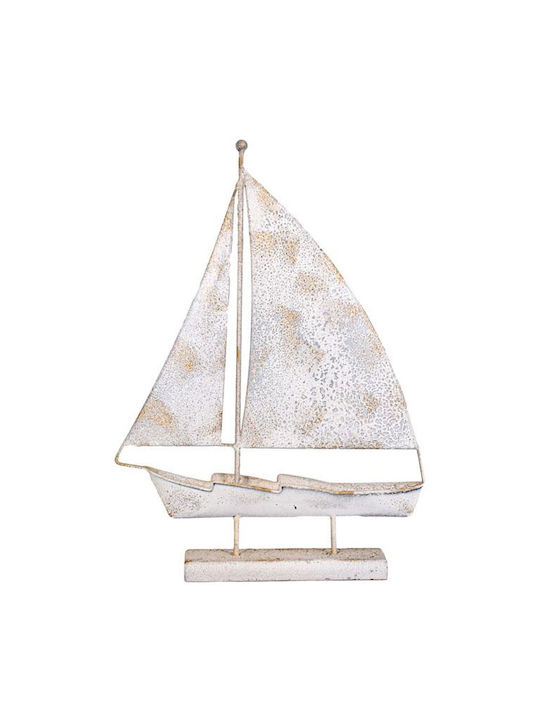 Decorative Ship 168-126-080 31x6x44cm White Met...