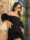 Sommer Mini Damenkleid Für Hochzeit Taufe Schwarz