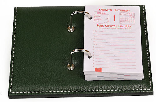 Leather Desktop Office Diary Green – Premium Desk Calendar