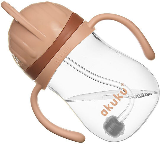 Akuku Educational Sippy Cup Plastic with Handles Brown for 9m+ 280ml