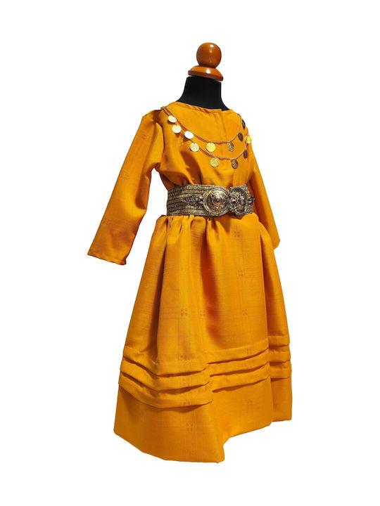Traditional Kids Costume with Buckle with 2 Rows Necklace with 45 Coins