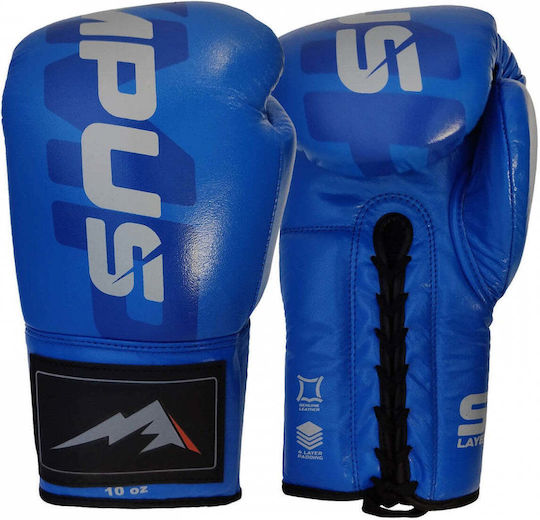 Olympus Sport Leather Boxing Gloves for Competition Blue