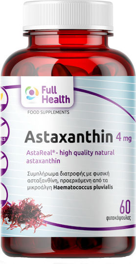 Full Health Astaxanthin Astareal 4mg Supplement for Healthy Skin 60 Vegetable Capsules 60 Capsules