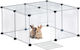 Relaxdays Tarcuri Pentru Animale Mici 12 Piese Transparente Negre Albe 37x75x75 Cm