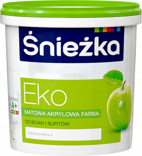 Śnieżka Eko Бяла Акрилна Боя Хипоалергенна За Стени И Тавани 1л