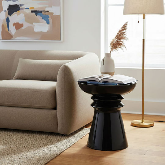 Στρογγυλό Βοηθητικό Τραπεζάκι Black Μ38xΠ38xΥ45εκ.