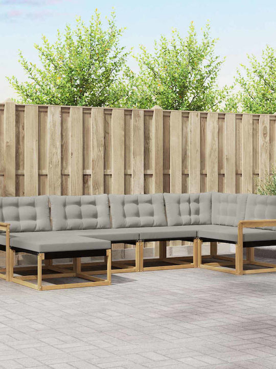 Ecksofa Outdoor Hölzernes mit Kissen 327x168.5x...