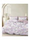 Rythmos Cotton Satin Duvet Cover Set 220x250cm Double with 2 Pillowcases Evie Lilac