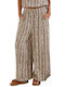 Women's High Rise Pantaloons with Rubber Band Leopard Cream