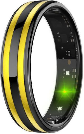 HR02 Inel Inteligent 20.7mm cu Pulsometru Negru Auriu
