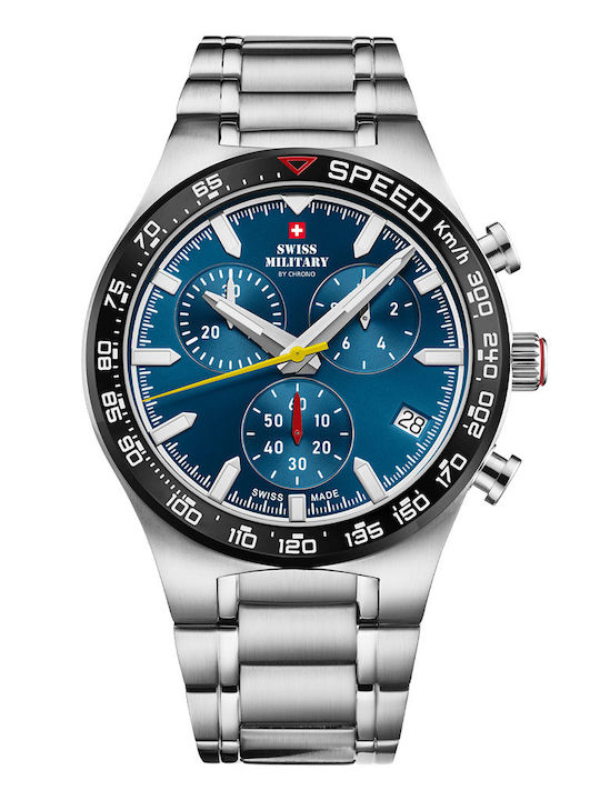 Swiss Military by Chrono Herrenuhr mit Batteriemechanismus und Metall-Armband Swiss Military by Chrono Herrenuhr mit Batteriemechanismus und Metall-Armband