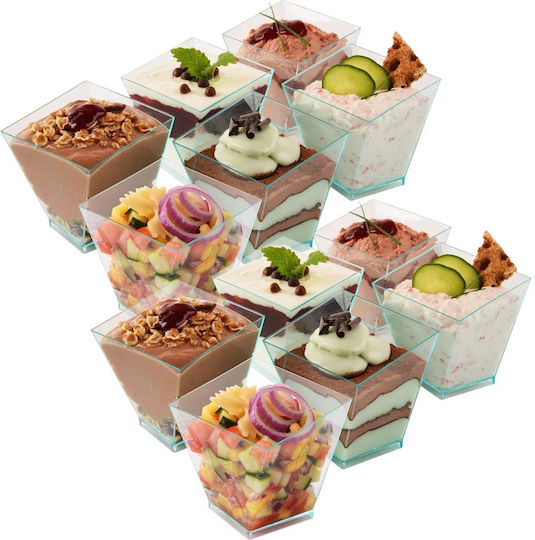 Orion Set of 12 Plastic Disposable Containers with 120ml Capacity Transparent