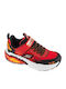 Mega-craft 4k Kids Sneakers with Hoop & Loop Closure Red