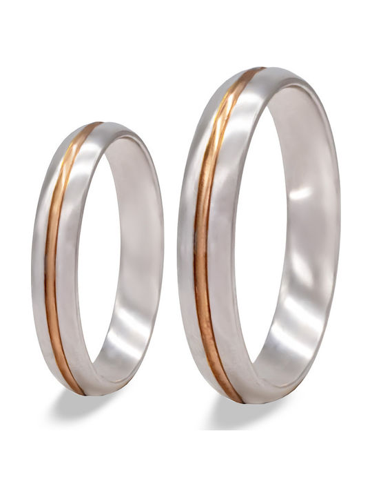 Savvas Design Set Bicolour Wedding Rings 14K