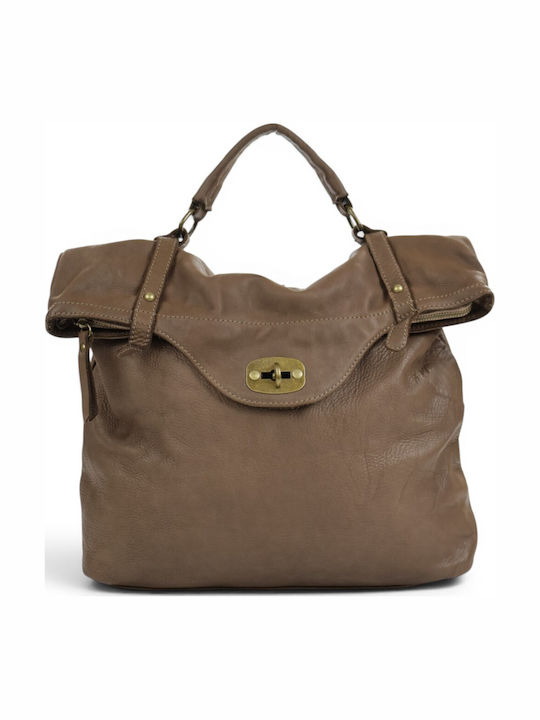 Geantă De Piele Pentru Dama Rucsac Taupe