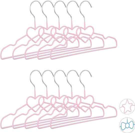 Relaxdays Kids Clothes Hanger Pink 10024747_894 10 Pieces
