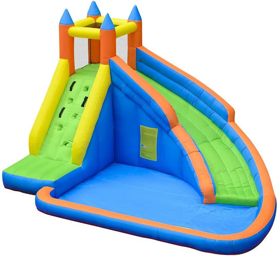 Homeone Inflatable Fun Castle Castle with Trampoline and Slide for Ages 3-10