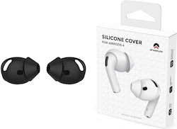 Apple Airpods 4 Ahastyle Pt66-4 Ανταλλακτικά Καλύμματα Σιλικόνης 1 Ζευγάρι Black