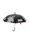Safta Kids Umbrella Curved Handle Black With Diameter 76cm