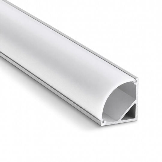 VenCore LED Strip Aluminum Profile Corner with Opal Cover 100x2.1x1.2cm