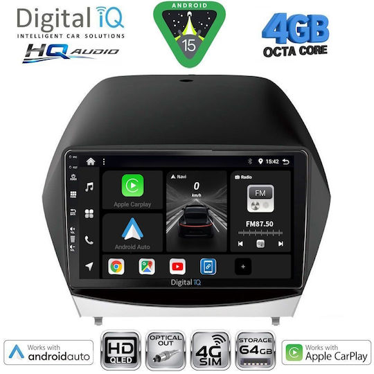 Digital IQ Car Audio System for Hyundai iX35 2010-2015 Bluetooth USB WiFi GPS Apple CarPlay Android Auto with 10" Touch Screen