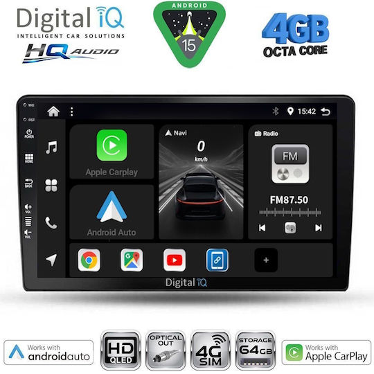 Digital IQ Ηχοσύστημα Αυτοκινήτου για Kia Ceed 2006-2009 (Bluetooth/USB/WiFi/GPS/Apple-Carplay/Android-Auto) με Οθόνη Αφής 9"