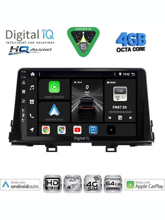 Digital IQ Car Audio System for Kia Picanto 2017-2021 Bluetooth USB WiFi GPS Apple CarPlay Android Auto with 9" Touch Screen