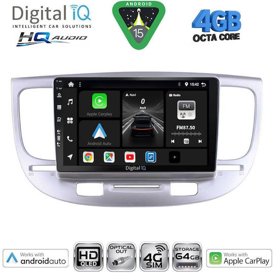 Digital IQ Car Audio System for Kia Rio 2005-2011 Bluetooth USB WiFi GPS Apple CarPlay Android Auto with 9" Touch Screen