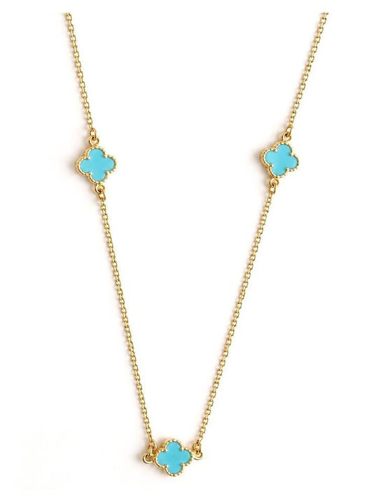 Paraxenies Gold Necklace 9K Turquoise