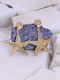 Celestino Women's Dangle Earrings Starfish Gold-colored