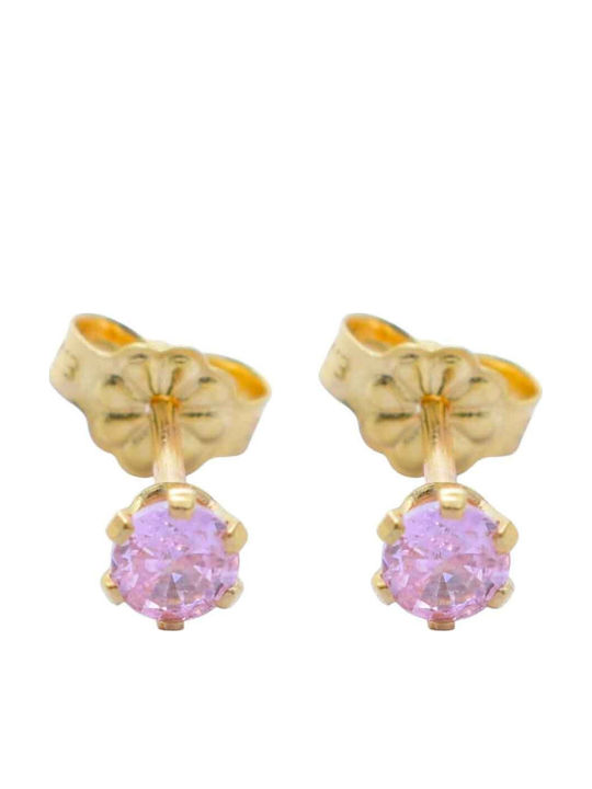 Gatsa Gatsa Ohrringe Stecknadelverschluss aus 9K Gold mit Steinen Rosa Gatsa Gatsa Ohrringe Stecknadelverschluss aus 9K Gold mit Steinen Rosa