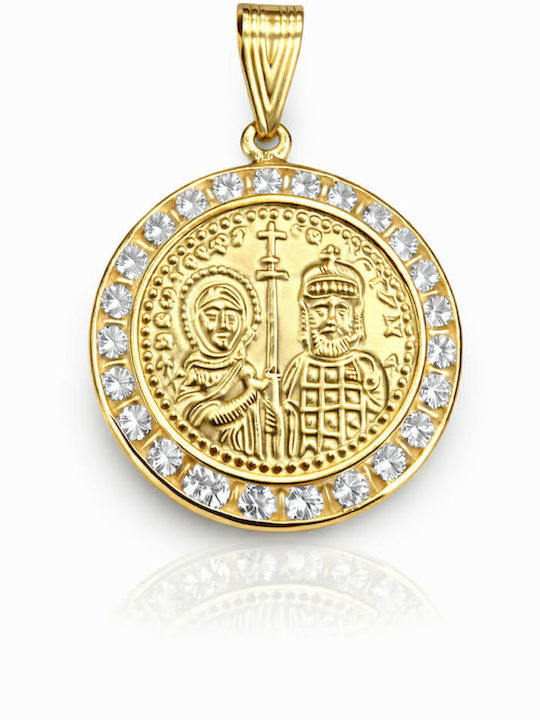 Ioannis Kosmima Pendant Kids Charm Constantine Coin Gold 9K AFP-924724Y