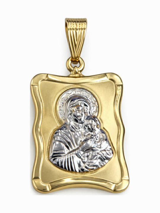 Ioannis Kosmima Pendant Kids Charm with Virgin Mary in 9K Gold AFP-924743Y