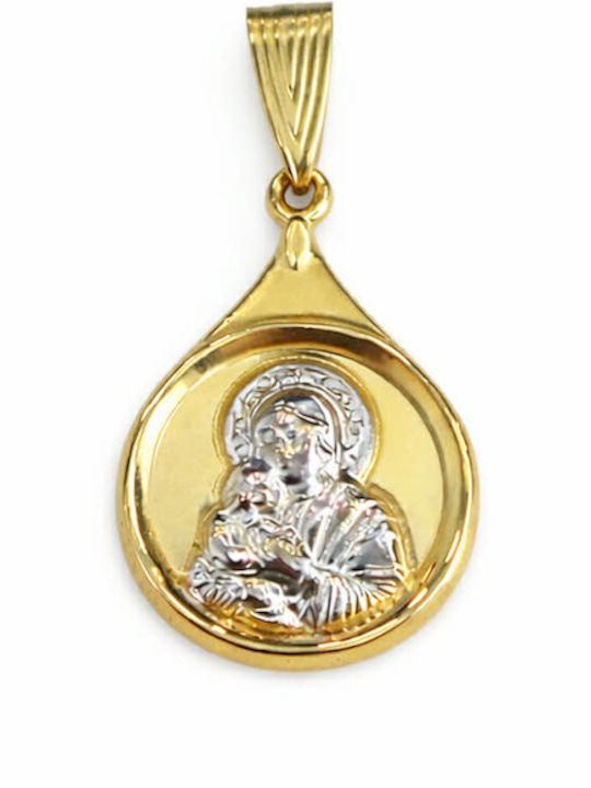 Ioannis Kosmima Pendant Kids Charm with Virgin Mary in 9K Gold AFP-924760Y