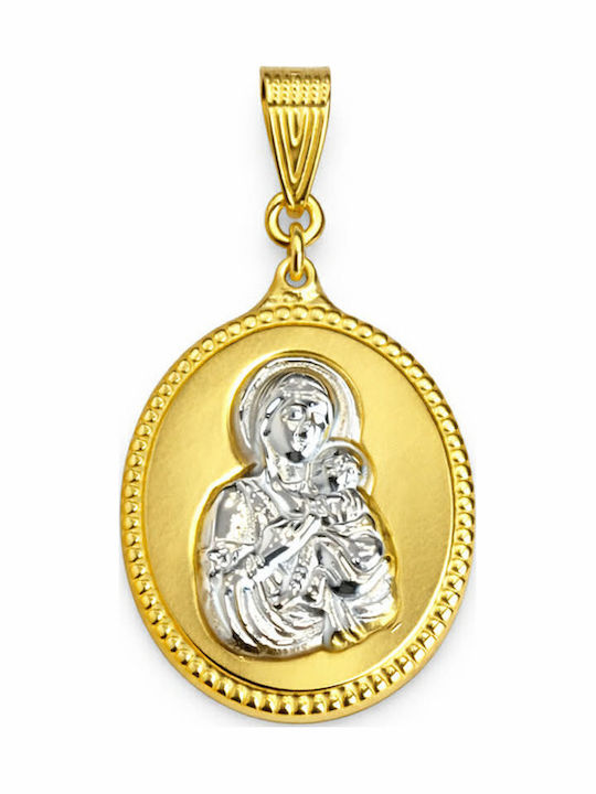 Ioannis Kosmima Pendant Kids Charm with Virgin Mary in 9K Gold AFP-924731Y
