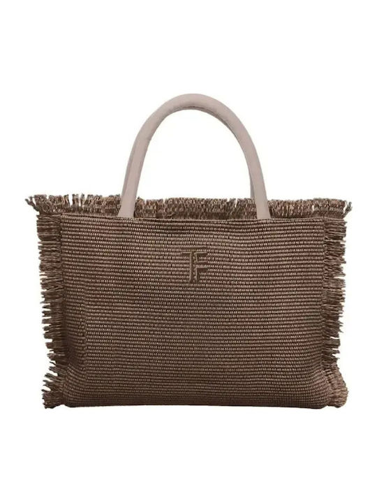 Feel & Touch Stoff Strandtasche Braun