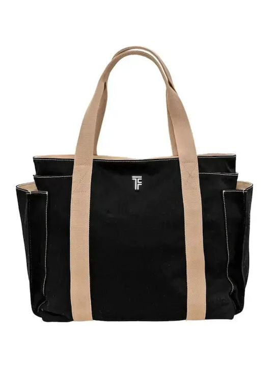 Feel & Touch Fabric Black Beach Bag