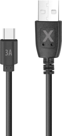 Maxlife Cablu USB 2.0 USB-C Mascul - USB-A Negru 2m